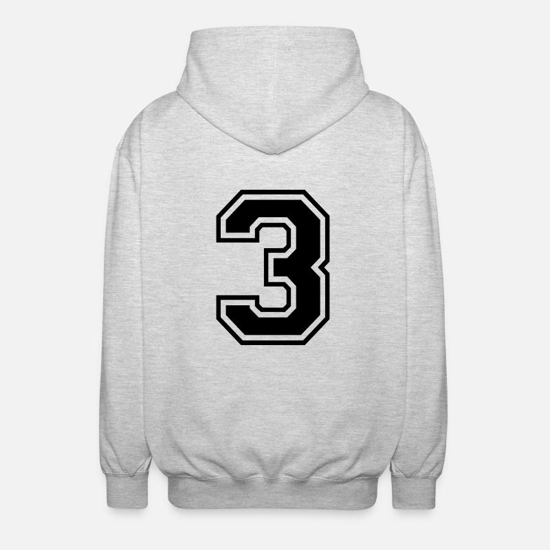 Nummer 3 - Unisex Kapuzenjacke - Hellgrau meliert