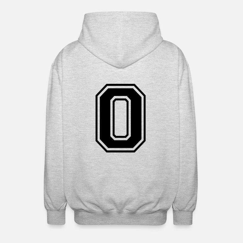 Nummer 0 - Unisex Kapuzenjacke - Hellgrau meliert