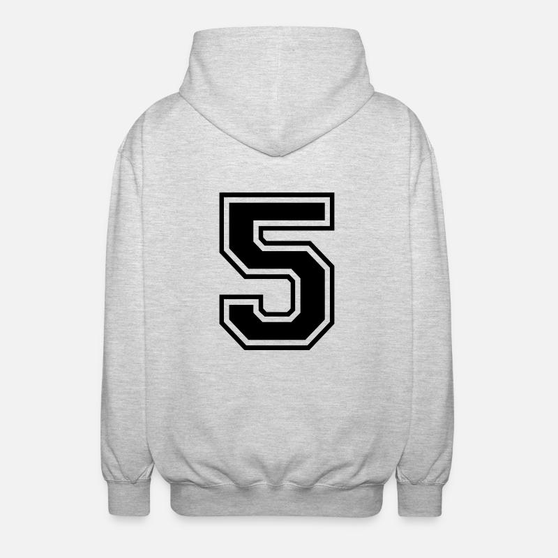 Nummer 5 - Unisex Kapuzenjacke - Hellgrau meliert
