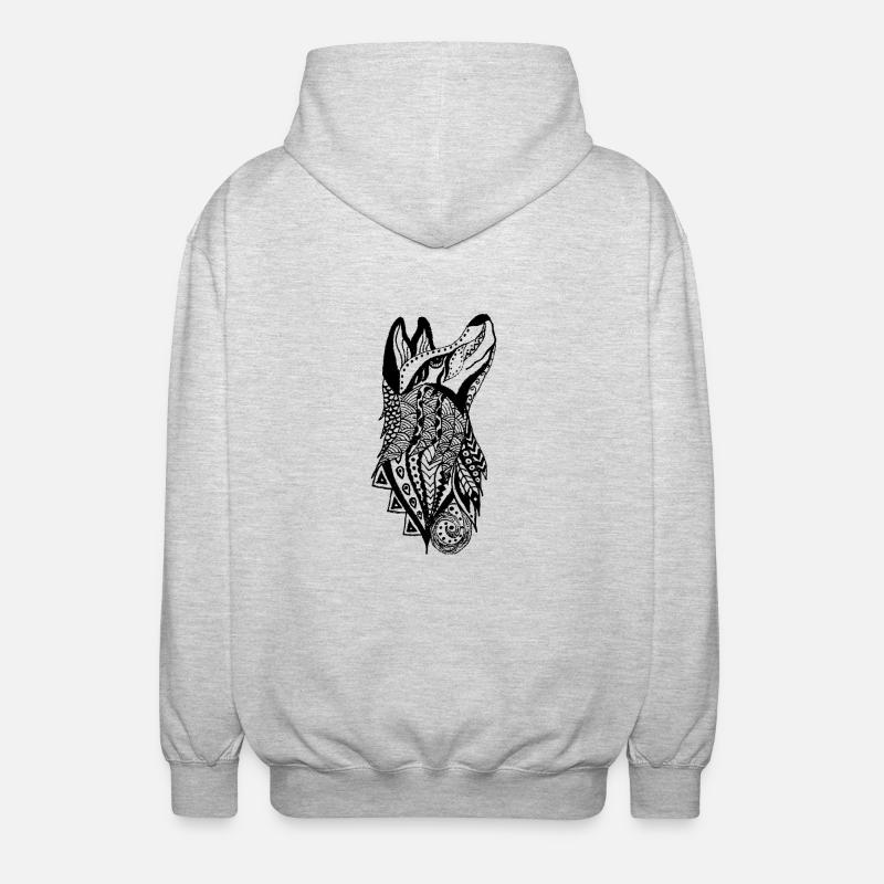 Wolf - Unisex Kapuzenjacke - Hellgrau meliert