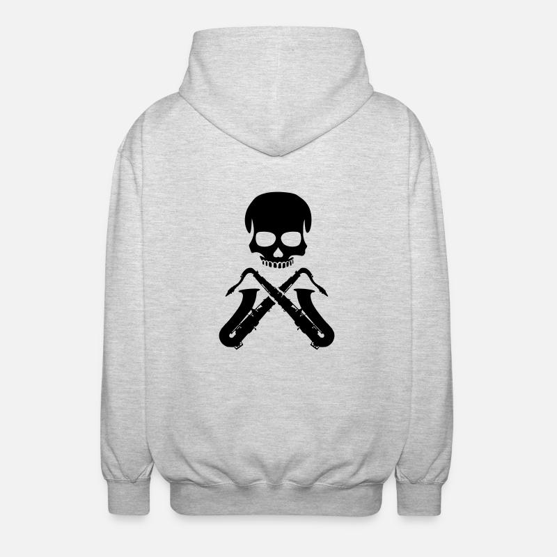 Saxophone Player Skull - Veste à capuche unisexe - gris clair chiné