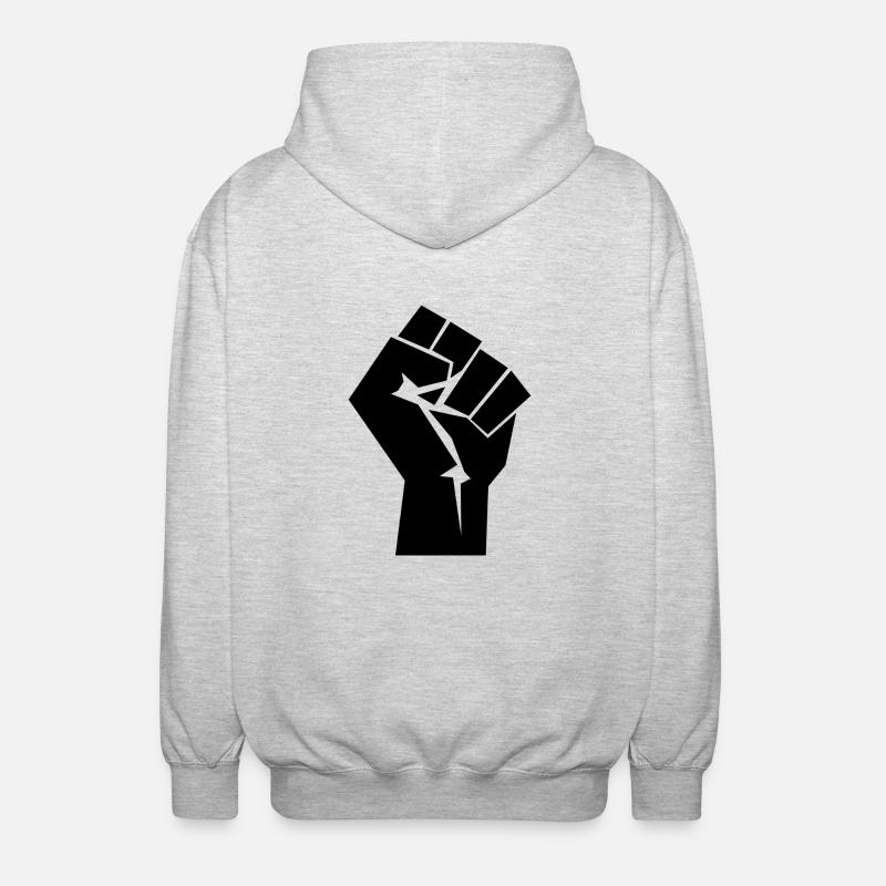 Kommunismus Faust - Unisex Kapuzenjacke - Hellgrau meliert