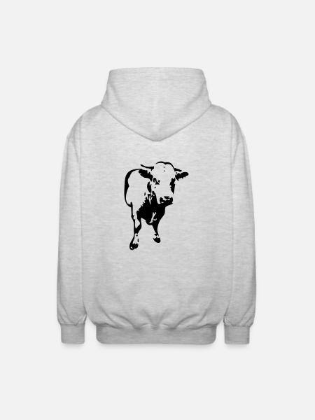 vache cow 31122 - Veste à capuche unisexe - gris clair chiné