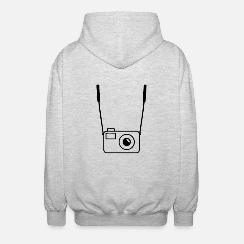 camera - Unisex Hooded Jacket - light heather grey