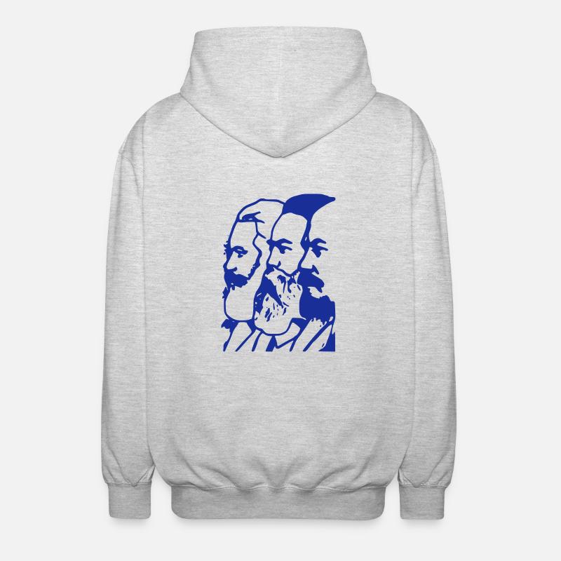 marx / engels / lenin - Unisex Hooded Jacket - light heather grey