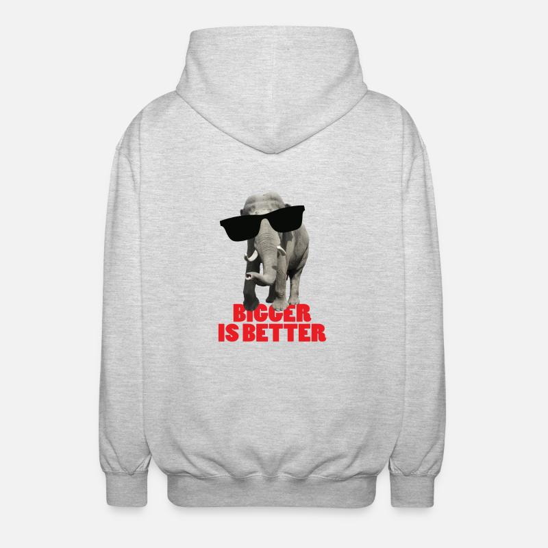 bigger_is_better - Veste à capuche unisexe - gris clair chiné