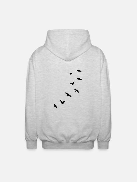 flying_birds_mapies - Unisex Kapuzenjacke - Hellgrau meliert