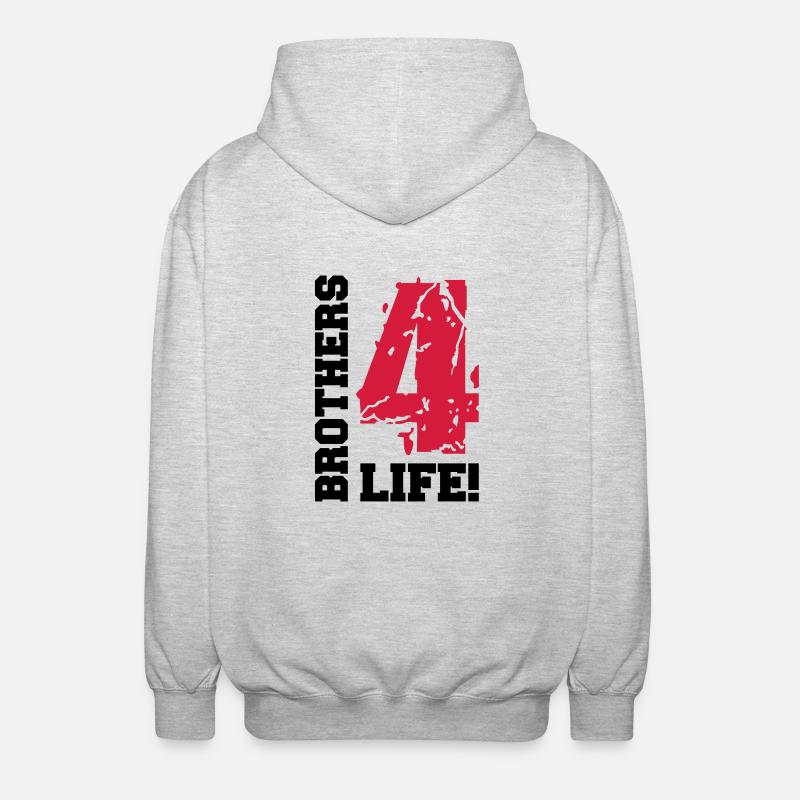 brothers_4_life_bv2 - Unisex Hooded Jacket - light heather grey