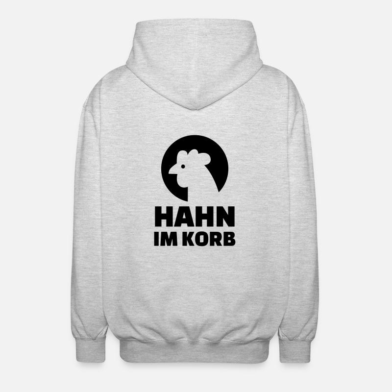 Hahn im Korb - Unisex Kapuzenjacke - Hellgrau meliert