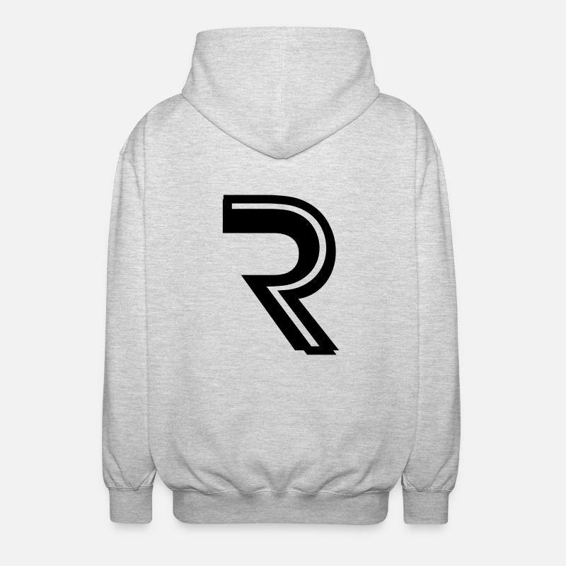 R Logo - Unisex Kapuzenjacke - Hellgrau meliert