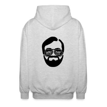 hang_over_man_f1 - Unisex Kapuzenjacke - Hellgrau meliert - Hinten - AI Model Male 185 light (185cm)