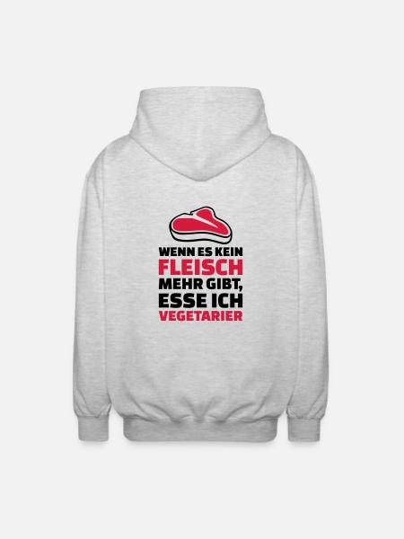 Fleisch - Unisex Kapuzenjacke - Hellgrau meliert