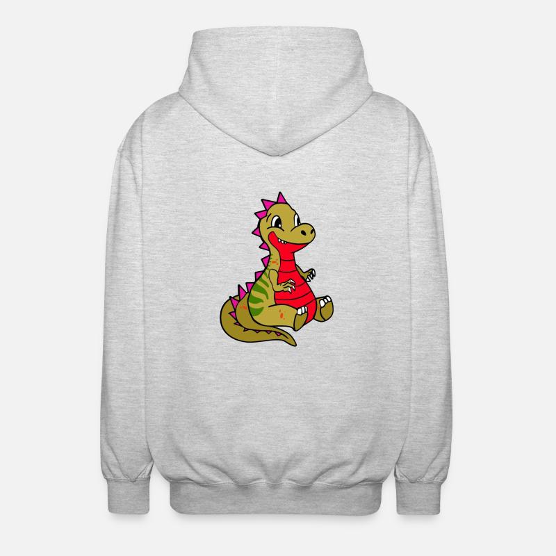 Dinosaurier Kinder Design - Unisex Kapuzenjacke - Hellgrau meliert
