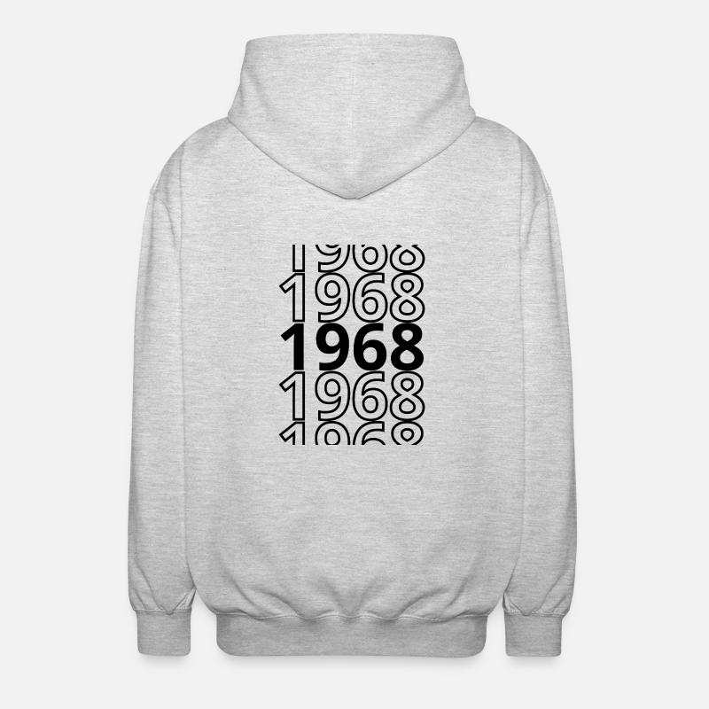 1968 1968 1968 - Veste à capuche unisexe - gris clair chiné
