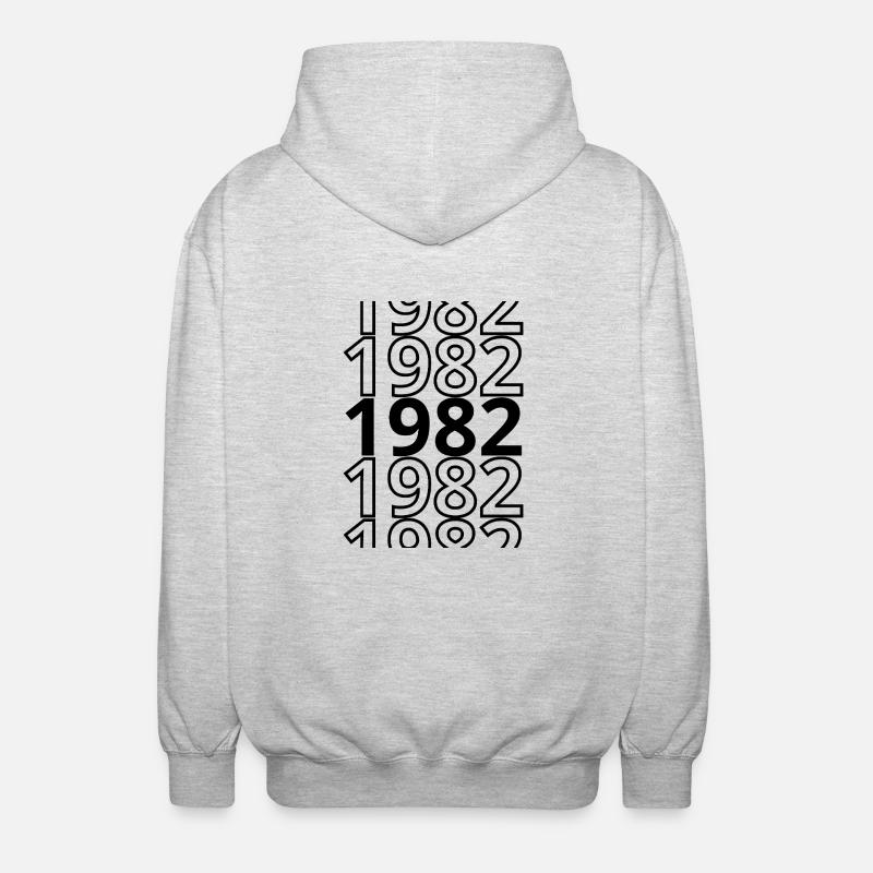 1982 1982 1982 - Unisex Kapuzenjacke - Hellgrau meliert