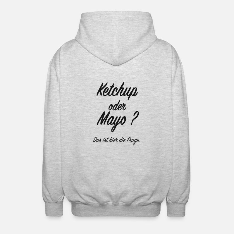 Ketchup oder Mayo - Unisex Kapuzenjacke - Hellgrau meliert
