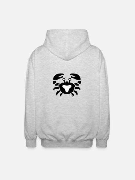 Sternzeichen Krebs - Unisex Kapuzenjacke - Hellgrau meliert