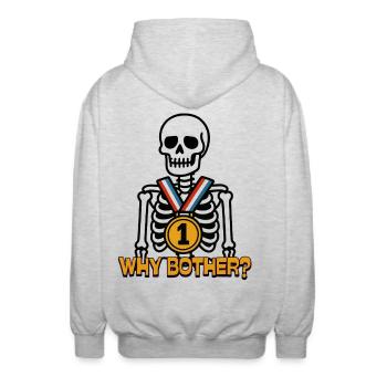 Why Bother? – Why bother? - Unisex Hooded Jacket - light heather grey - Back - AI Model Male 185 light (185cm)