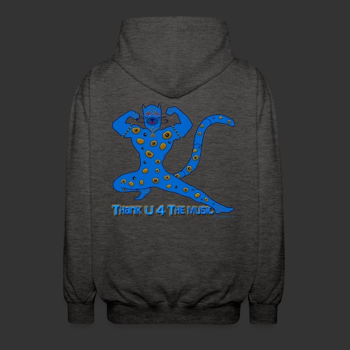 Thx U 4 the music * Music muscle cat in blue - Unisex Hooded Jacket