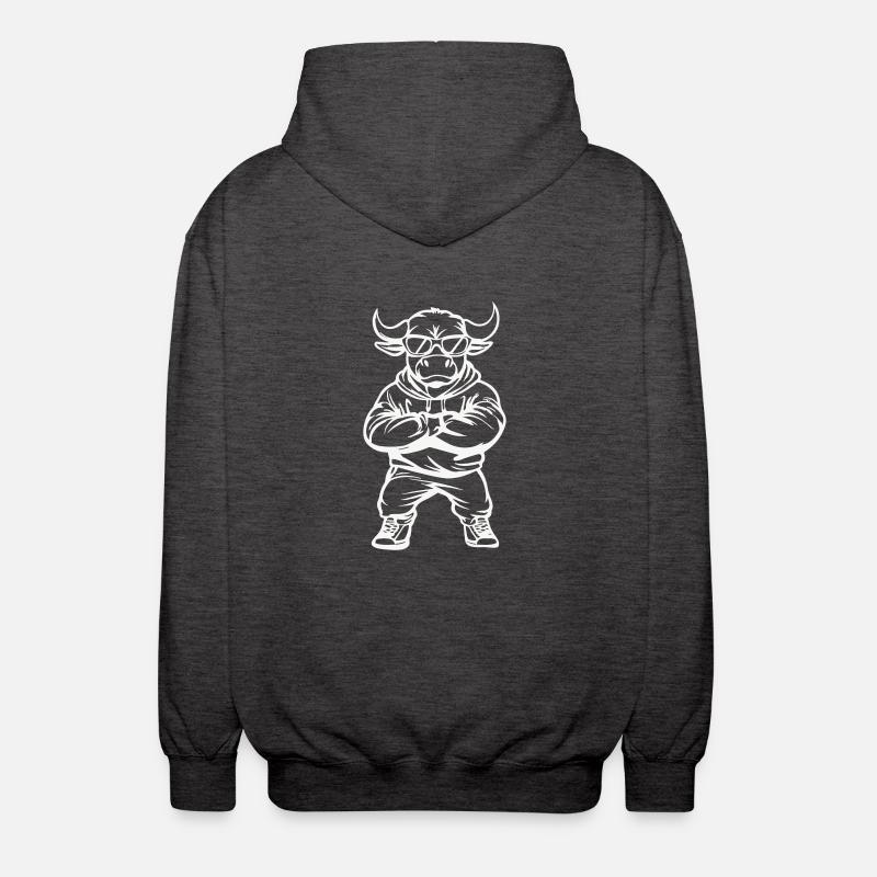 stier comic cool - Unisex Kapuzenjacke - Anthrazit
