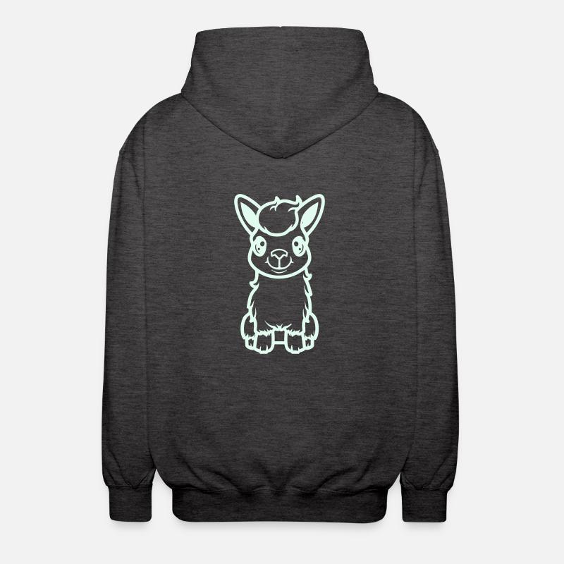 lama al paka comic - Unisex Kapuzenjacke - Anthrazit