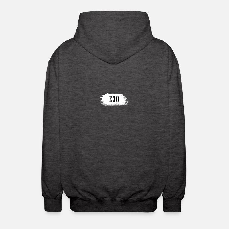 E30 lettrage blanc - Veste à capuche unisexe - charbon