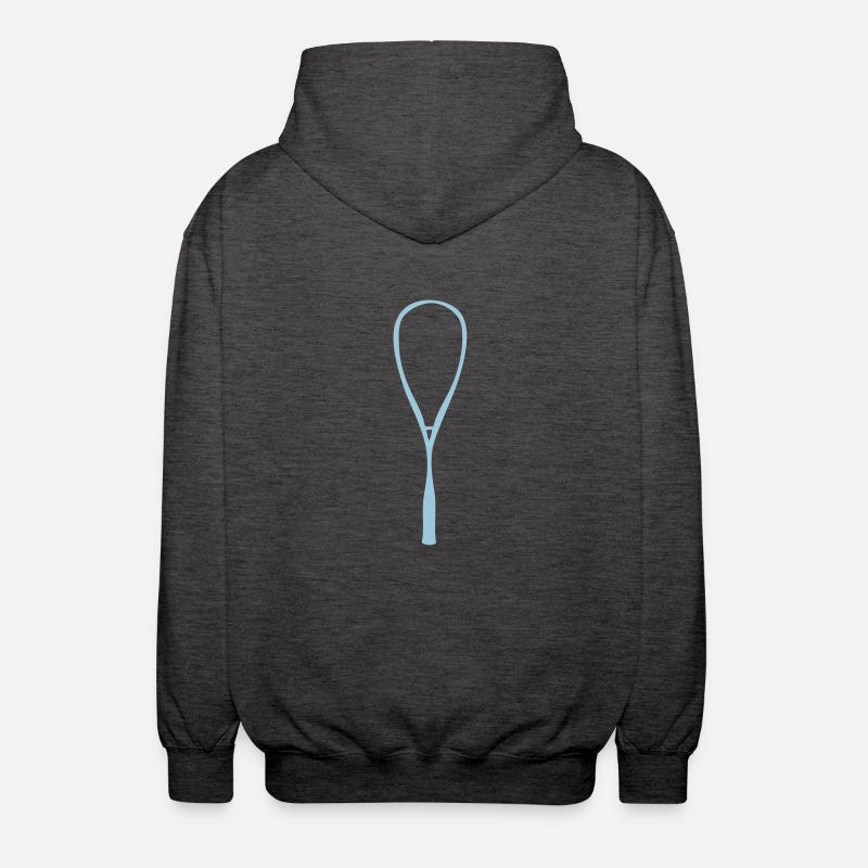 squash racquet racket 902 - Unisex Hooded Jacket - charcoal grey