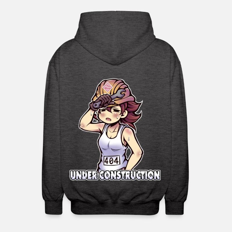 En construction - 404 - Veste à capuche unisexe - charbon