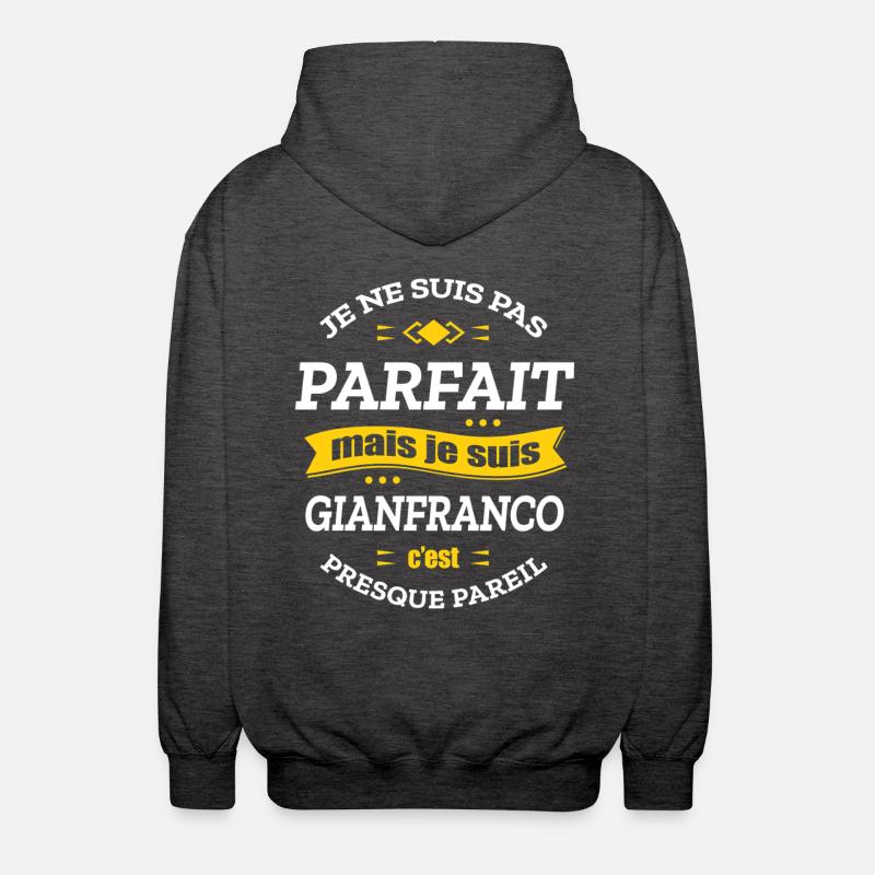 GIANFRANCO PARFAIT - PRENOM GIANFRANCO - Veste à capuche unisexe - charbon