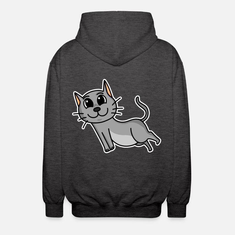 Chat - Veste à capuche unisexe - charbon