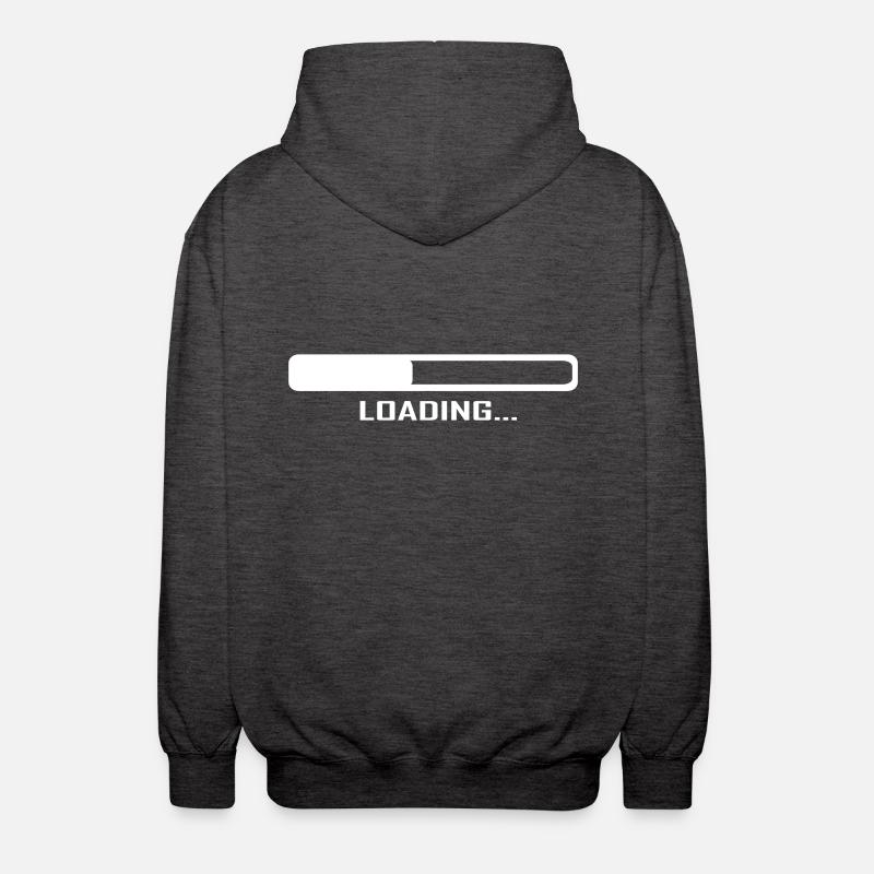 Loading Bar - Computer - Unisex Hooded Jacket - charcoal grey