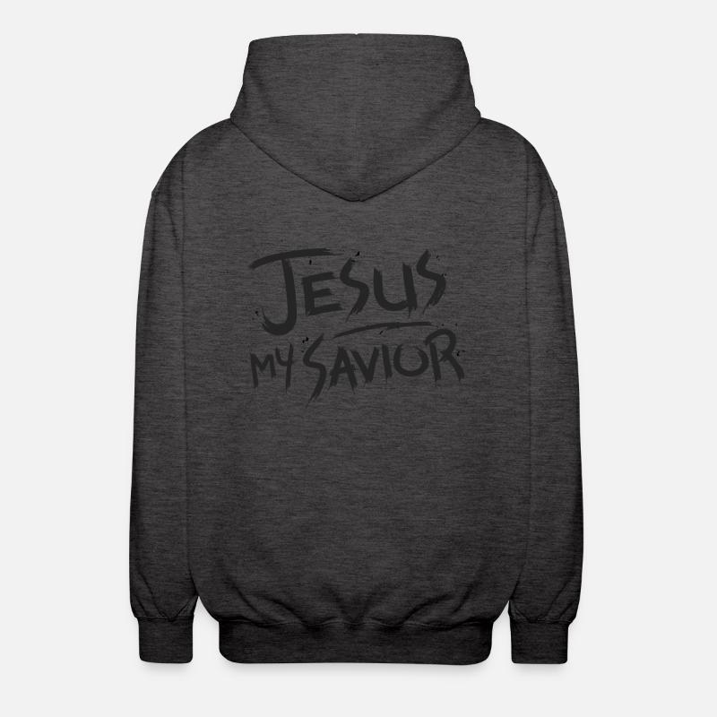 Jésus mon sauveur - Veste à capuche unisexe - charbon