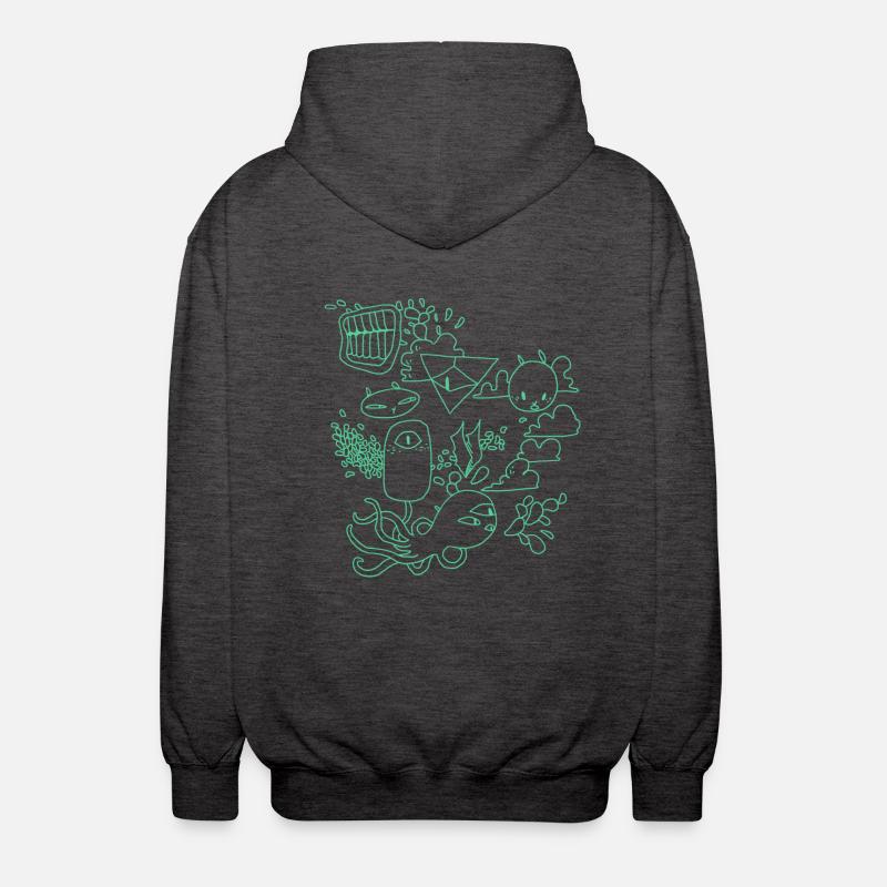 Grumpy Rabbits - Unisex Hooded Jacket - charcoal grey