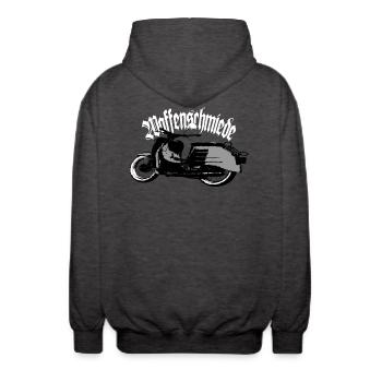 Simson Schwalbe Moped DDR Moped - Unisex Kapuzenjacke - Anthrazit - Hinten - AI Model Male 185 light (185cm)