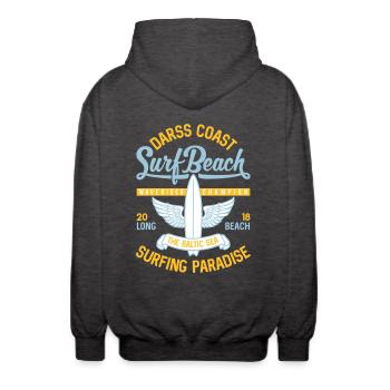 MER BALTIQUE - Cool Darss Surfer Cadeaux Surf Shirts - Veste à capuche unisexe - charbon - Dos - AI Model Male 185 light (185cm)