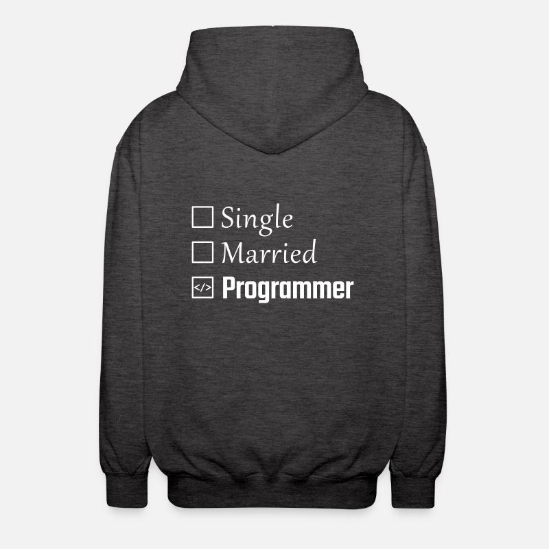 Single, verheiratet, Programmierer - Unisex Kapuzenjacke - Anthrazit
