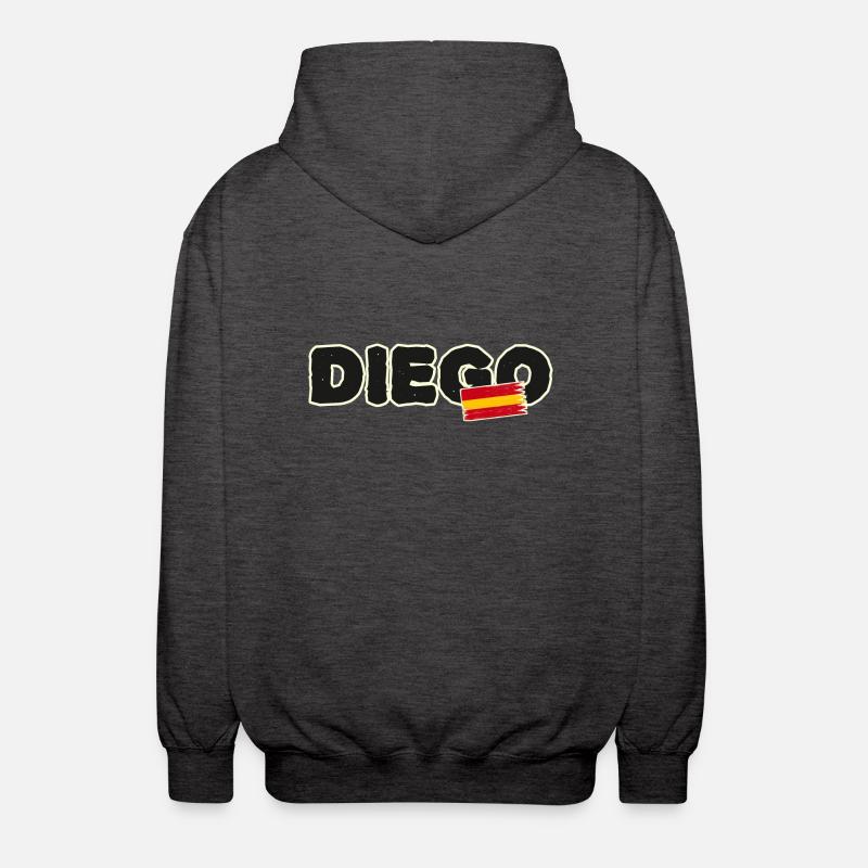 Diego Drapeau espagnol Espagne - Veste à capuche unisexe - charbon