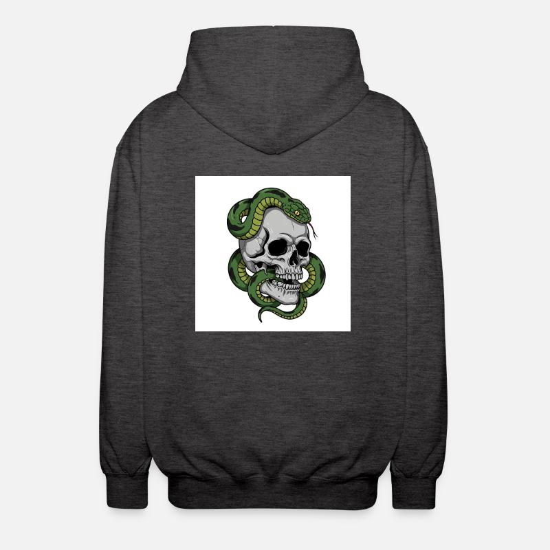 Schädel & Schlange – Symbol des Todes - Unisex Kapuzenjacke - Anthrazit