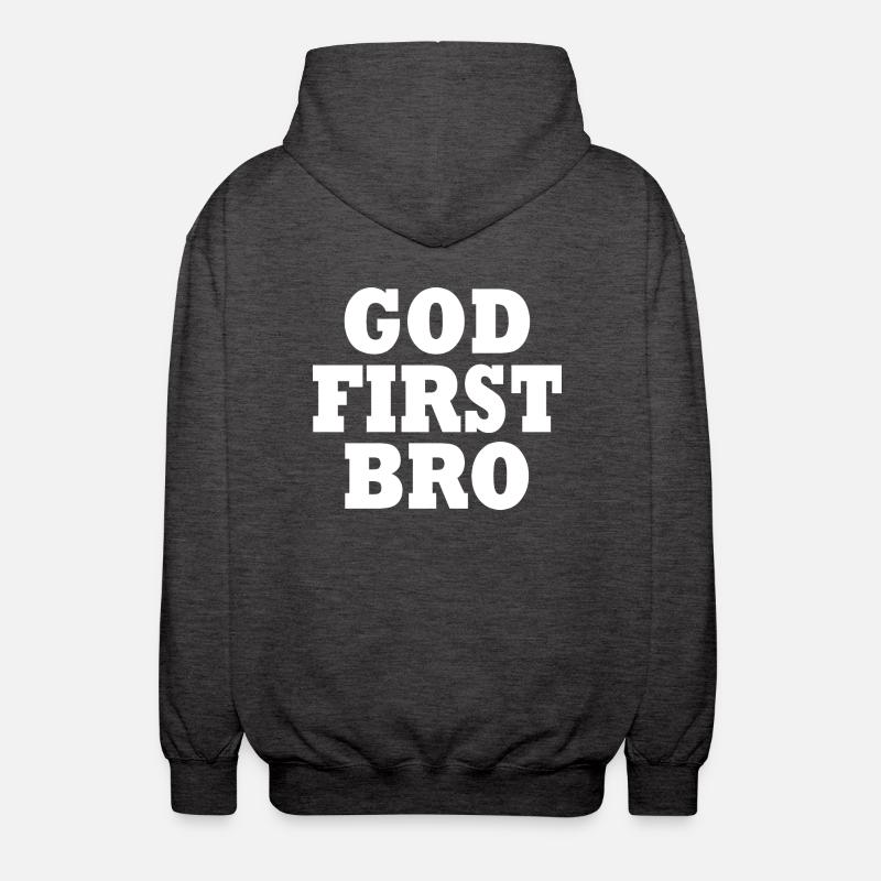 God first bro - Unisex Kapuzenjacke - Anthrazit