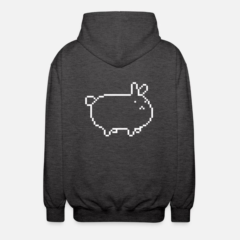 rabbit_pixel - Veste à capuche unisexe - charbon