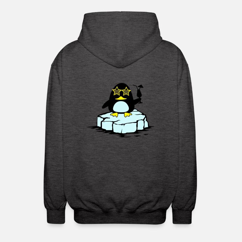 beach pinguin eisscholle - Unisex Kapuzenjacke - Anthrazit
