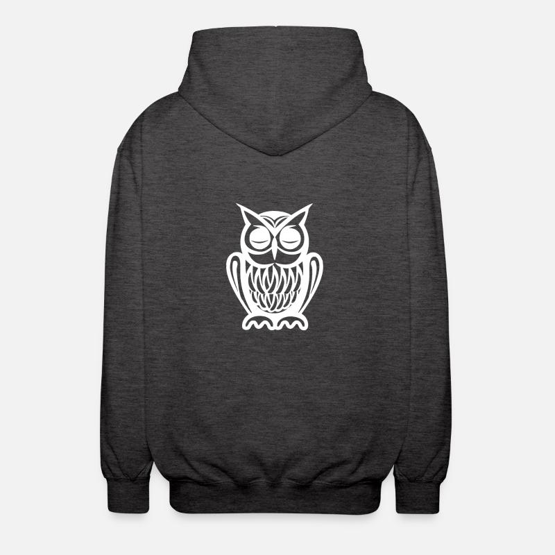 Chillmodus Eule - Unisex Kapuzenjacke - Anthrazit