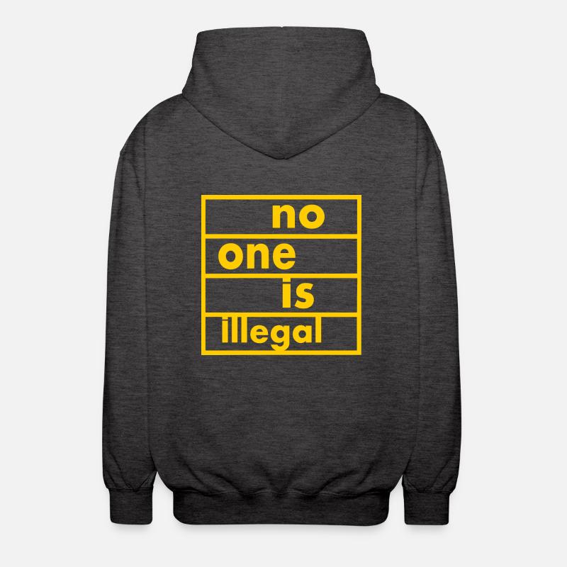 No one is illegal - Unisex Kapuzenjacke - Anthrazit