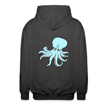 Oktopus Kraken Tintenfisch Kopffüßer Böser Blick - Unisex Kapuzenjacke - Anthrazit - Hinten - AI Model Male 185 light (185cm)