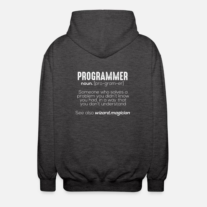 Funny Programmer Meaning - Unisex Kapuzenjacke - Anthrazit