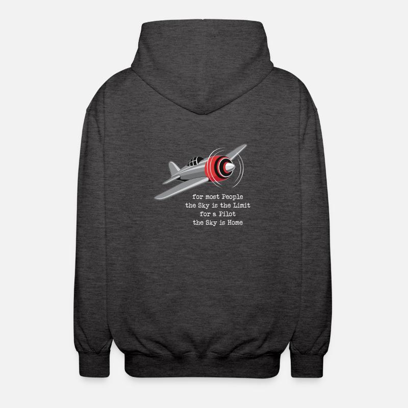 Pilot aviation plane flying gift - Unisex Hooded Jacket - charcoal grey