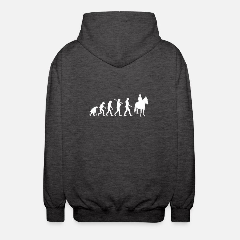 shirt Equitation · · · · cheval Evolution Cheval - Veste à capuche unisexe - charbon