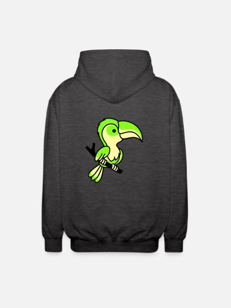 parrot - Unisex Hooded Jacket - charcoal grey