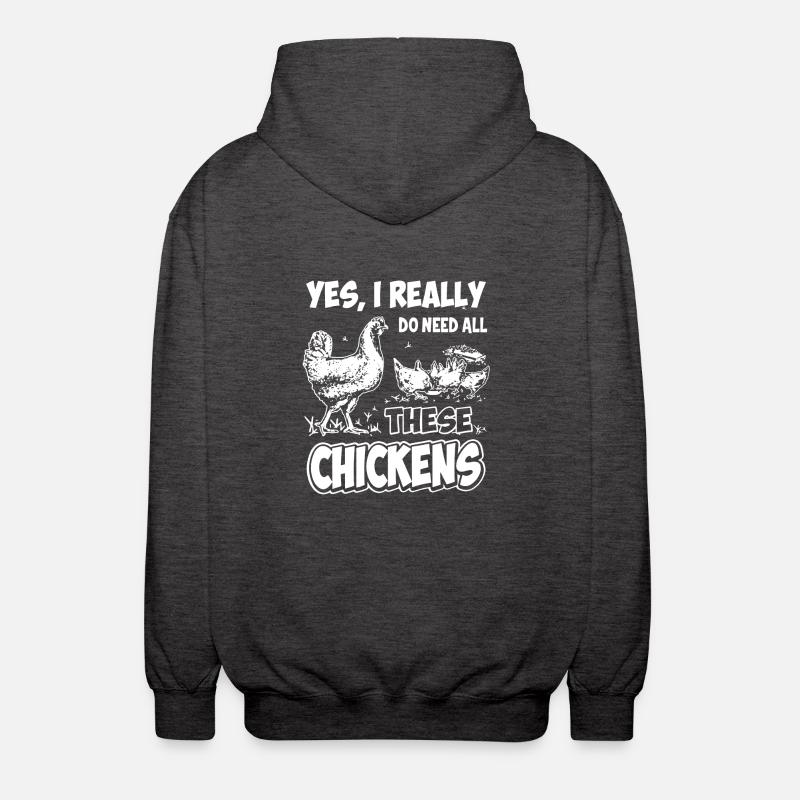 Chemise de poulet - Veste à capuche unisexe - charbon