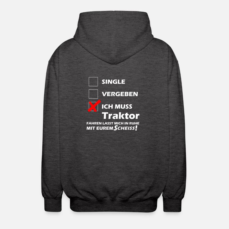 Traktor Single - Unisex Kapuzenjacke - Anthrazit